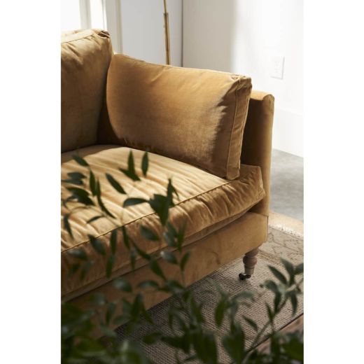 Picture of 90” Quick Ship Madeline Sofa - Antiqued Amber Velvet